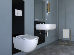 Санитарный стеклянный модуль для унитаза