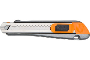 15502365 Нож с отламывающимся лезвием 18 мм металлический корпус 63-021 NEO Tools