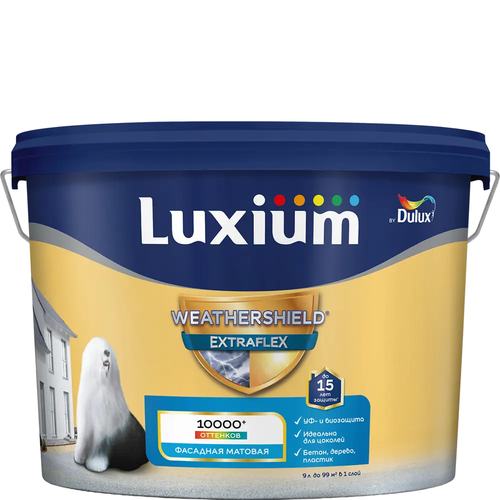 LUXIUM Weathershield Extraflex — фасадная краска для долговечной защиты 89425765 STLM-1576807