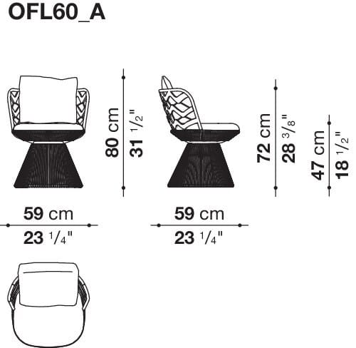 Алюминиевый садовый стул и полипропиленовые ленты B&B Italia Outdoor FLAIR O' ARCH-00018018 - Вид №9