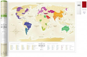 395849 Скретч-карта мира Travel Map "Gold World", 60 х 80 см 1DEA.me