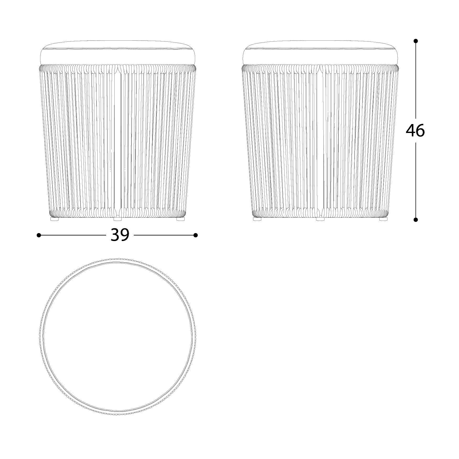 Алюминиевый круглый садовый пуф с порошковым покрытием Varaschin Tibidabo ARCH-00132706 - Вид №6