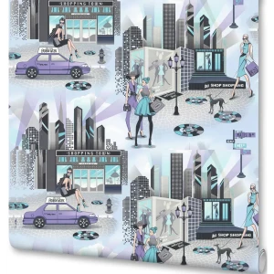 Обои флизелиновые Артекс Модницы фиолетовые 1.06 м 10293-03