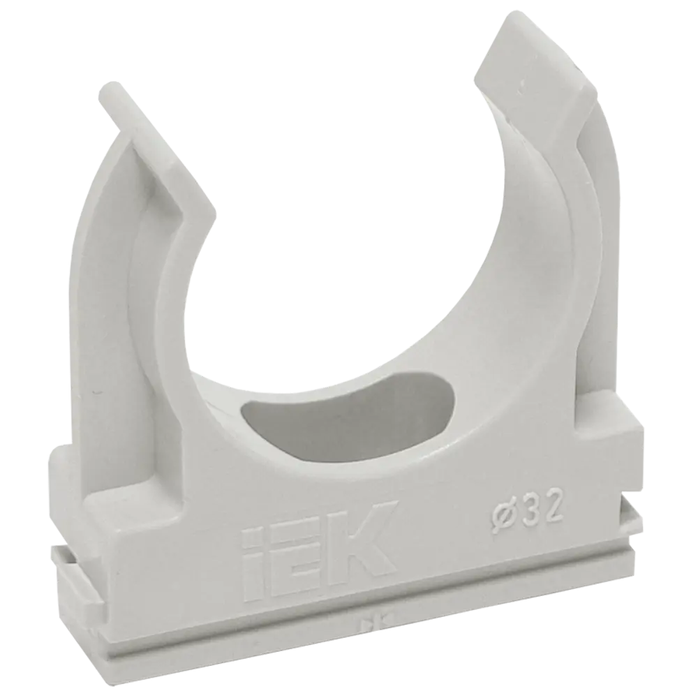 Держатель с защелкой для труб IEK D16 мм цвет серый STLM-2050749