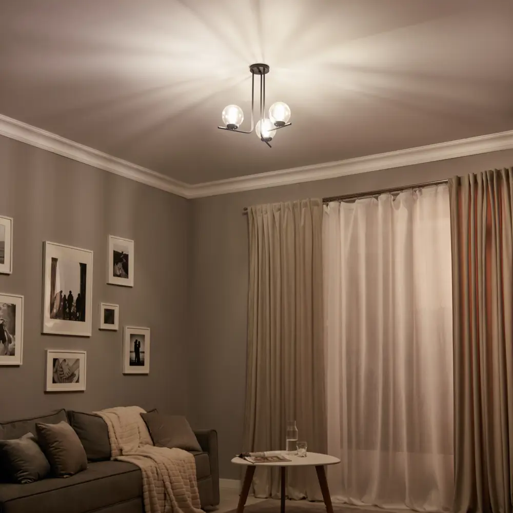 Люстра потолочная Лоу 131 01-3x40-225 3 лампы 15 м² цвет черный ЗАВОД ЭЛЕТЕХ STLM-2179827 - Вид №9