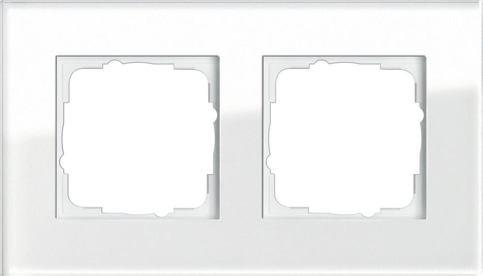021212 Рамка 2-постовая белое стекло Gira Esprit