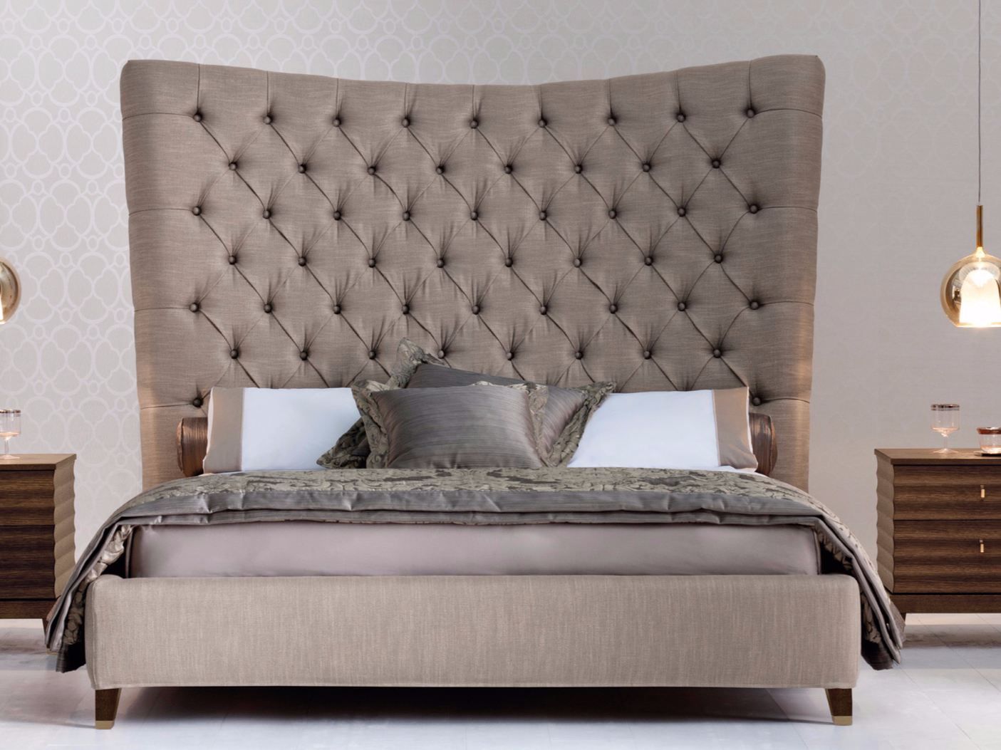 Двуспальная кровать с высоким изголовьем OPERA CONTEMPORARY TOSCA ARCH-00053718