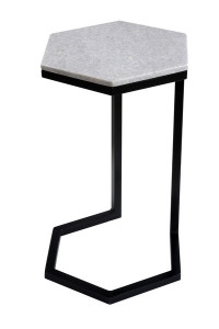 FUBR043 Шестиугольный приставной столик с мраморной столешницей ijlbrown