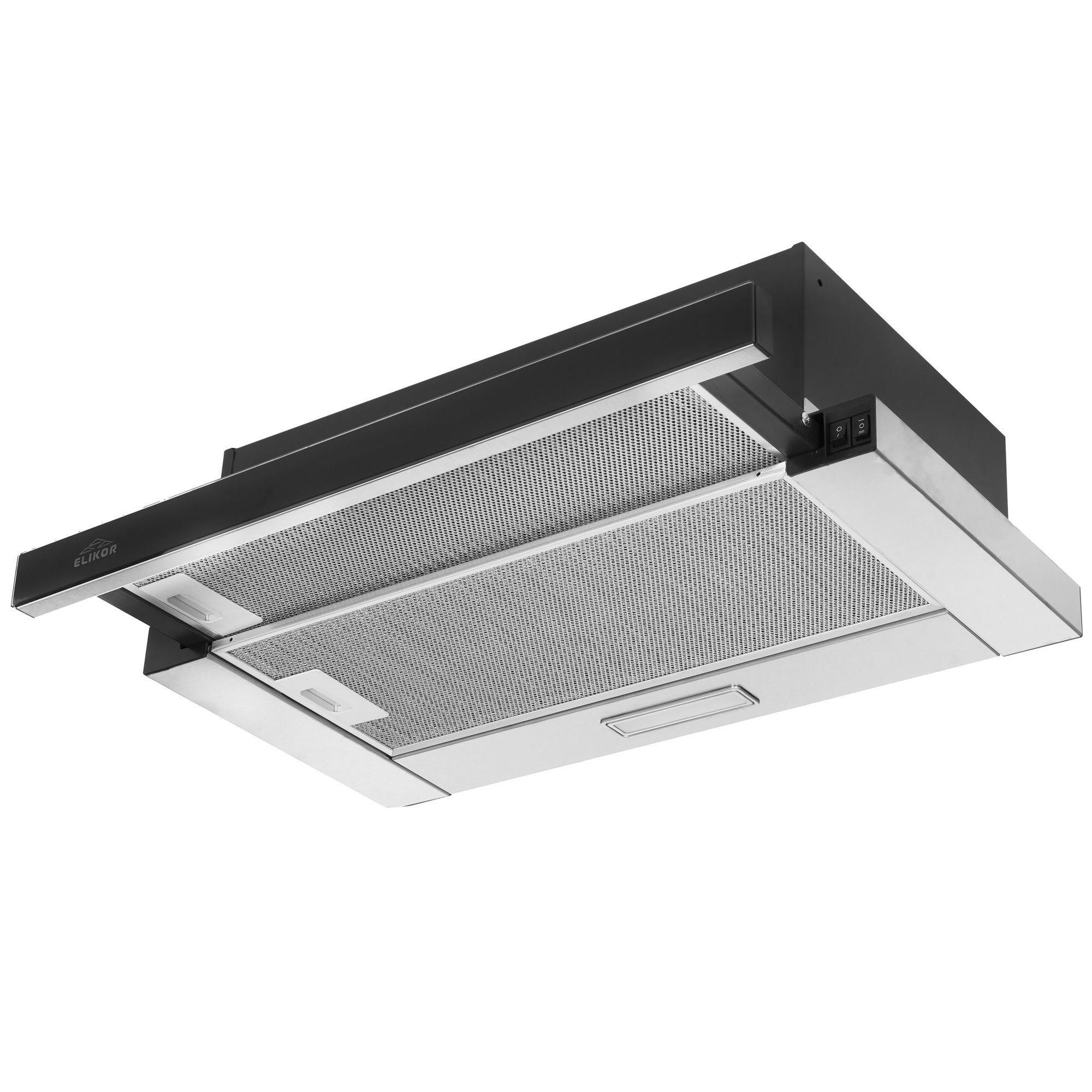 1183423 Вытяжка телескопическая ELIKOR Интегра Glass 60Н-400-В2Д серебристый/черный STDN-0115627 - Вид №2