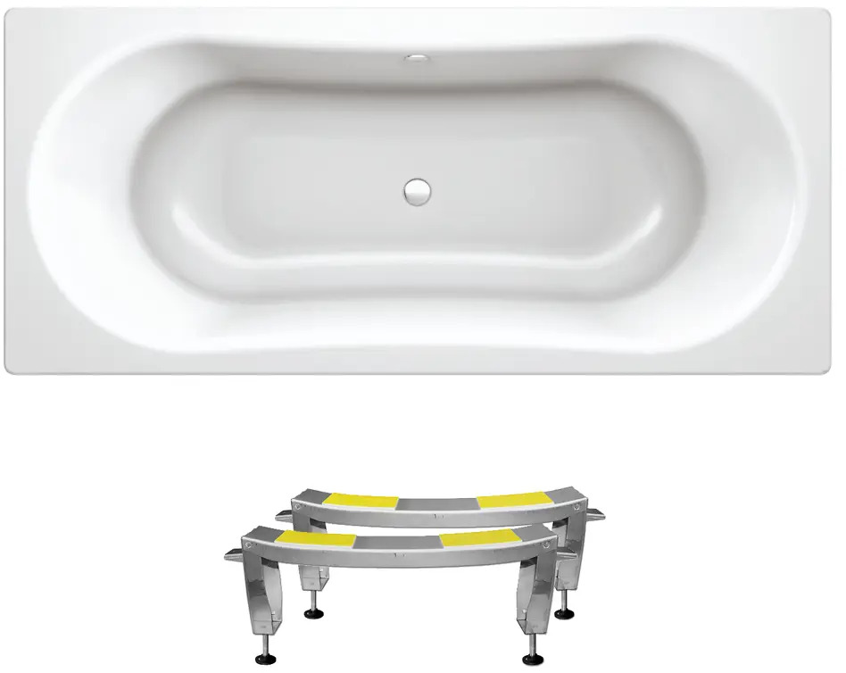 91128050 Прямоугольная ванна Sanitana BLB Duo Comfort S398049AH000000N_B80DAH001N сталь 180x80 см с шумоизоляцией и ножками STLM-0494791