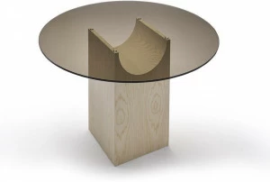 Sancal Круглый стол из дерева и стекла Vestige