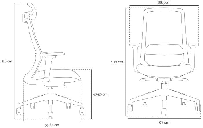 Тканевое регулируемое по высоте кресло с откидывающейся спинкой с колесами WORKSPACE GEO ARCH-00141128 - Вид №6