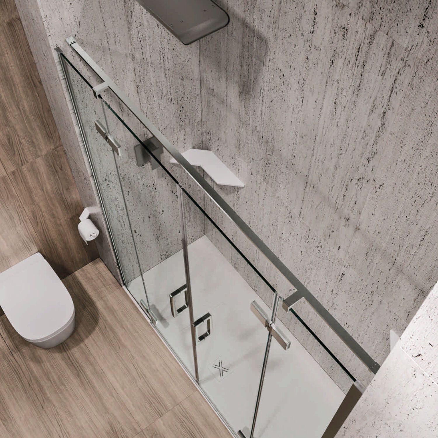 Хрустальная ниша душевая кабина с распашной дверью RELAX шарнир ARCH-00122057 - Вид №3