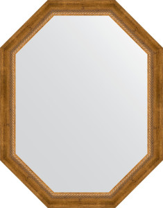 BY 7116 Зеркало в багетной раме - состаренная бронза с плетением 70 mm EVOFORM Octagon