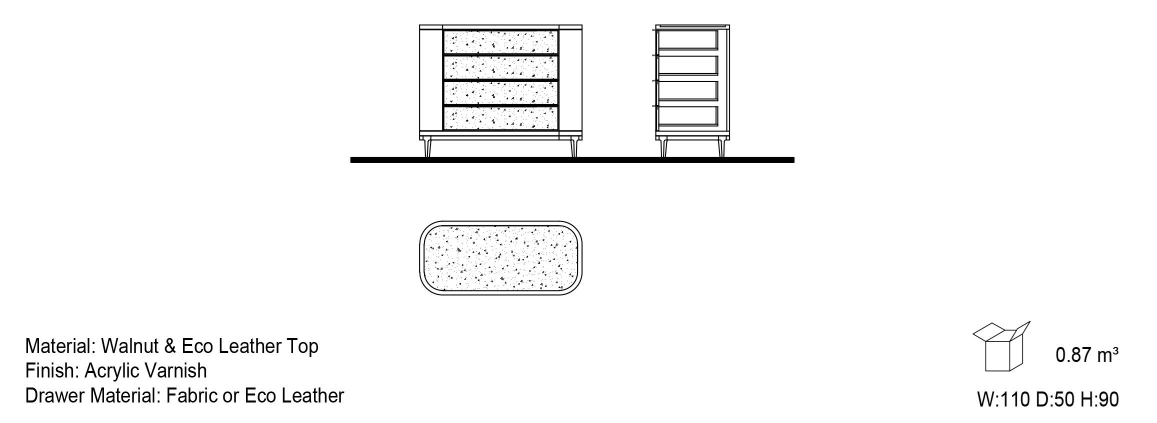 Деревянный и кожаный комод Mobi ARCH-00047298 - Вид №2