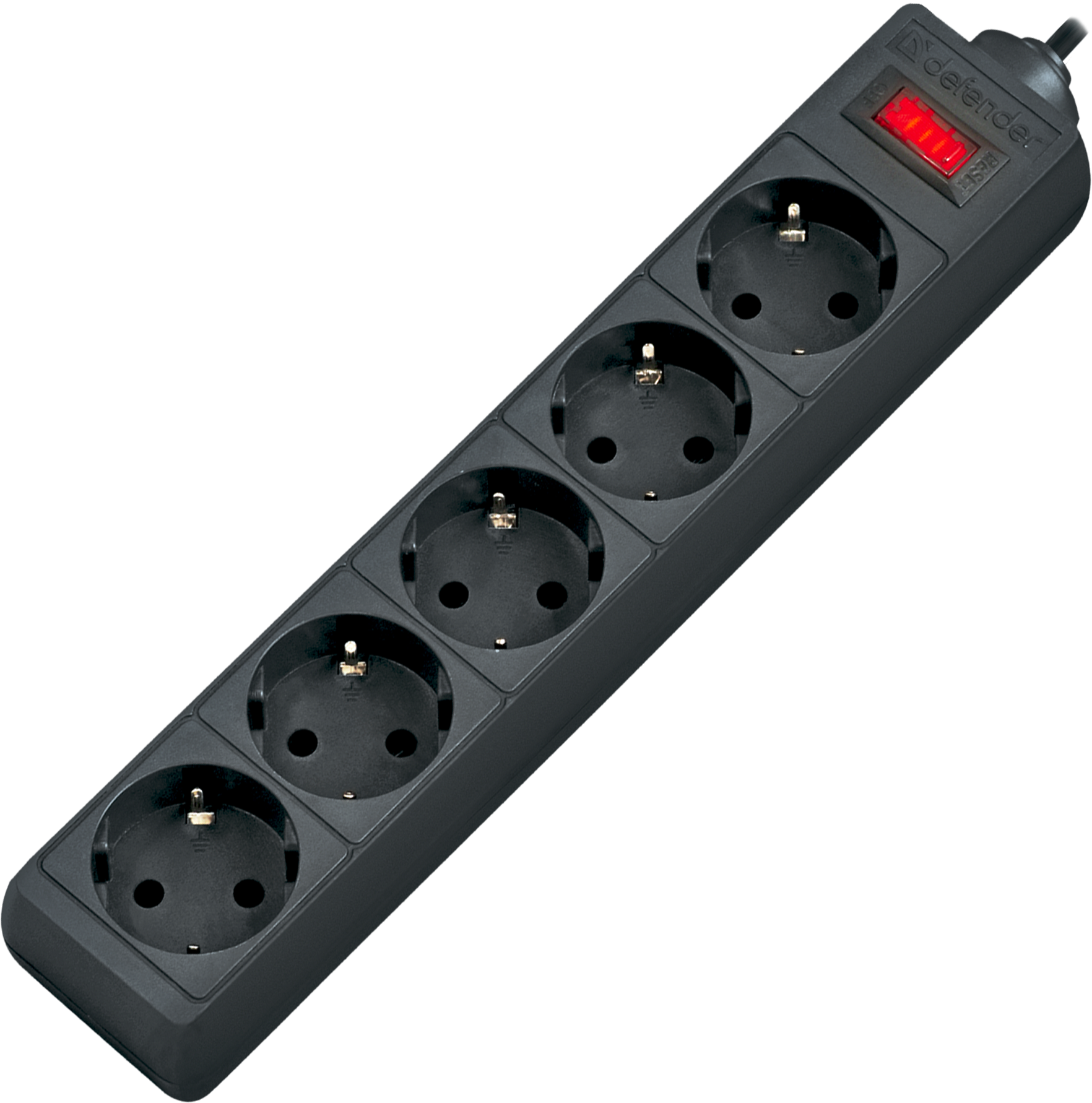 99485 Surge protector es 3 3m, black, 5 outlets Defender Santreyd 