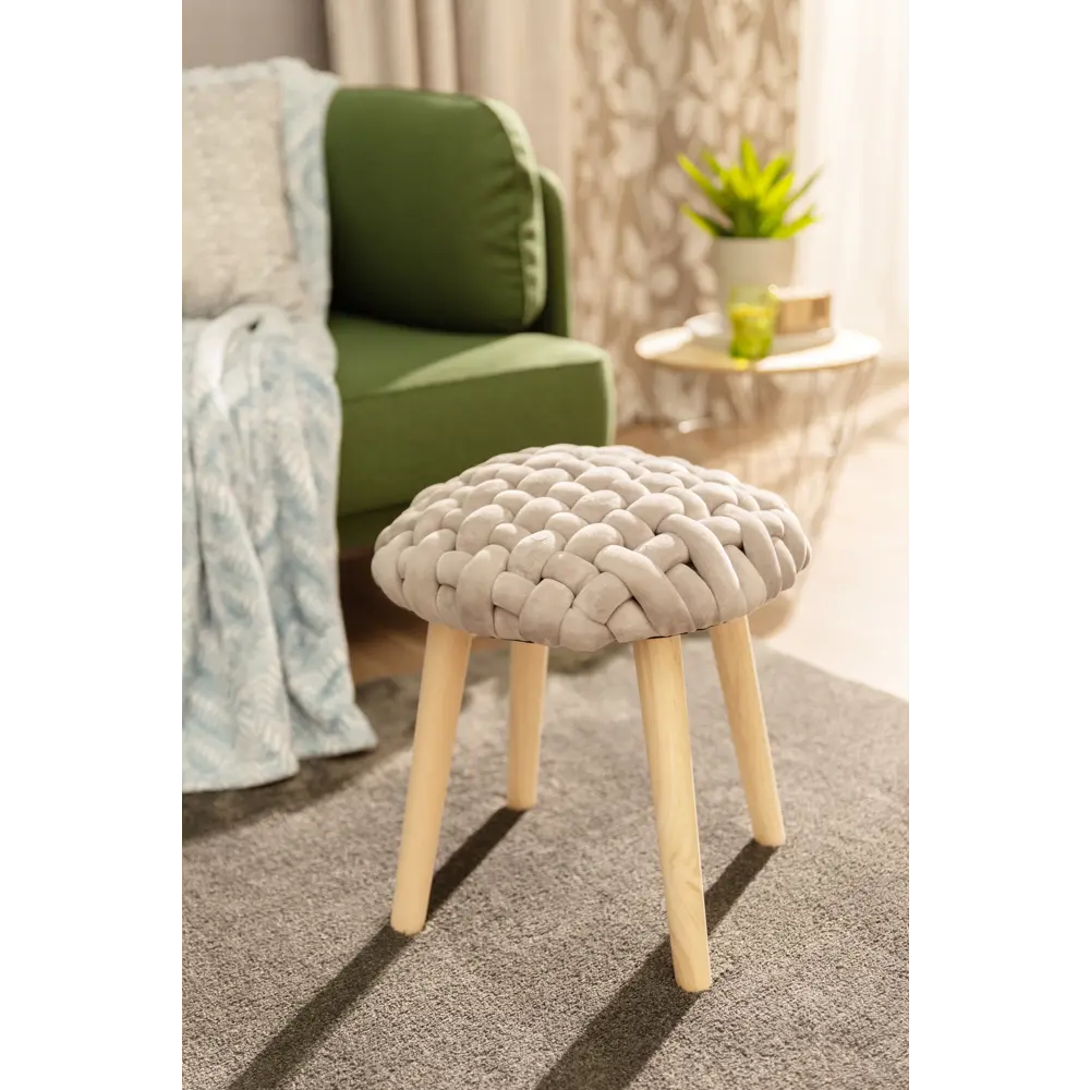 Табурет круглый Atmosphera 157198A ø39 h42.5 см, цвет серый STLM-2205356 - Вид №2