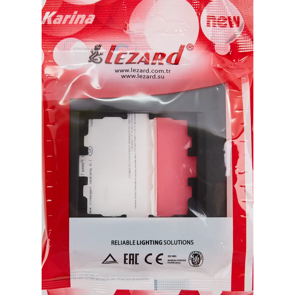 Рамка для розеток и выключателей Lezard Karina 1 пост горизонтальная цвет черный бархат STLM-2012720 - Вид №2