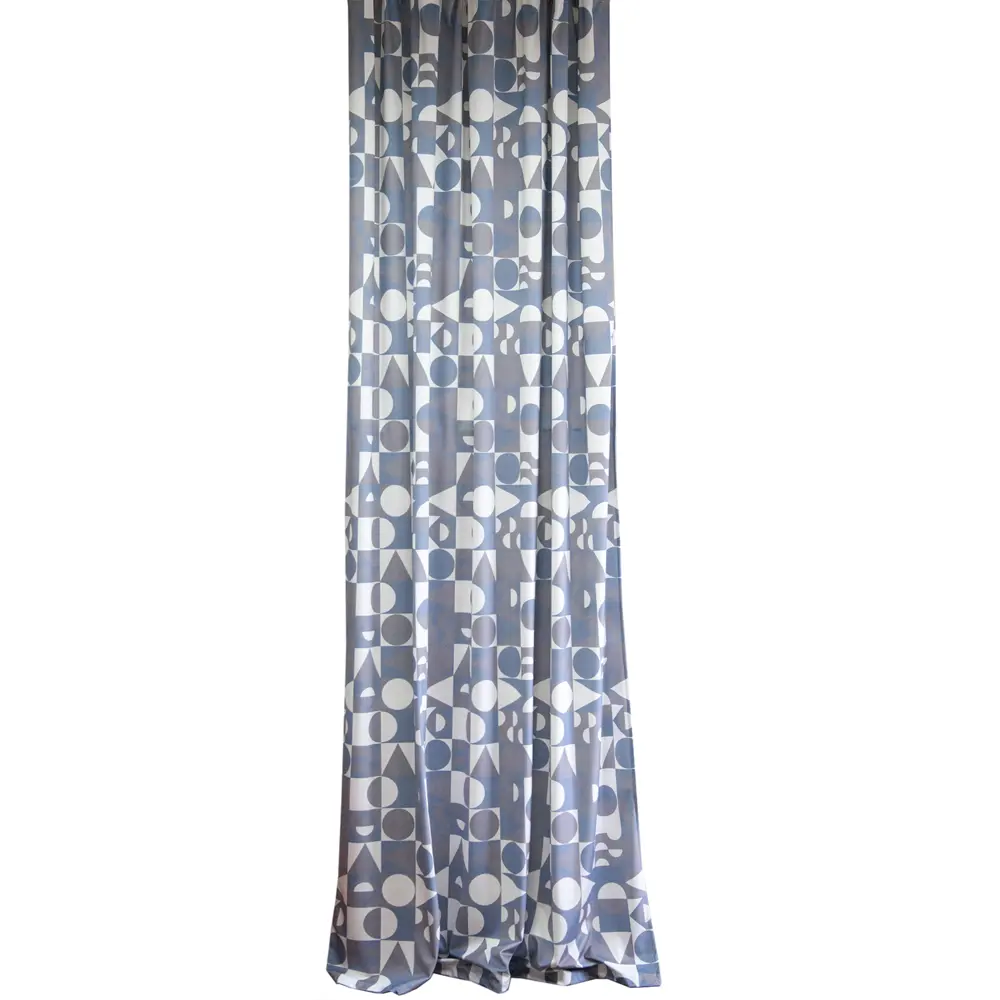 Штора на ленте Falma 140x280 см геометрия цвет серо-синий SEASONS STLM-2151541 - Вид №1