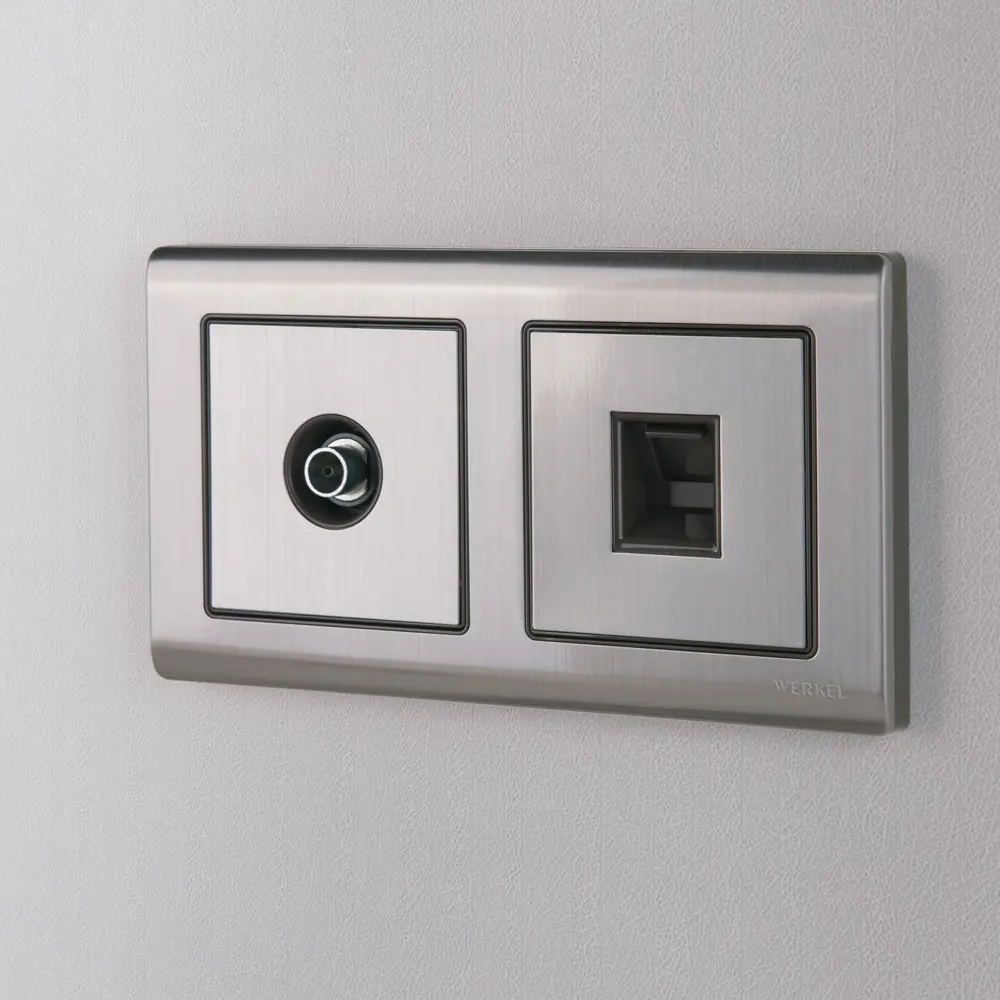 Телевизионная розетка встраиваемая Werkel без заземления цвет глянцевый никель Встраиваемые механизмы STLM-2111892 - Вид №1