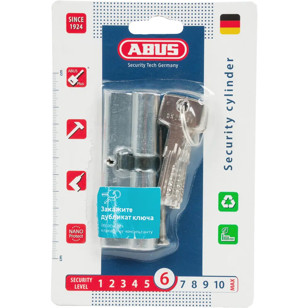Цилиндр замка ABUS D6N с защитой от взлома, никель 40×50 мм 82441694 STLM-0027366 - Вид №3