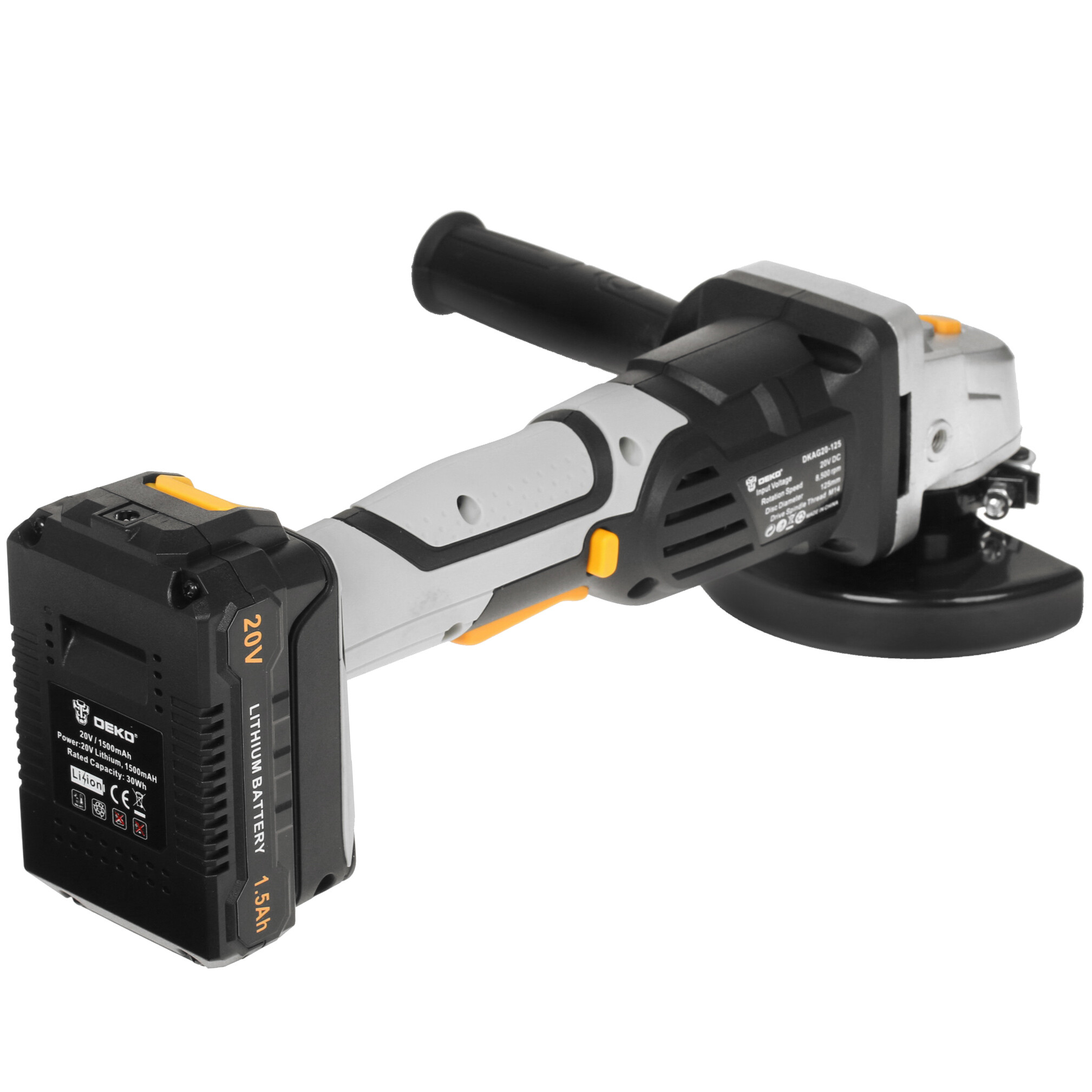 Углошлифовальная машина (УШМ) DEKO DKAG20-125 MAX 20V 5304346 STDN-0099463 - Вид №1