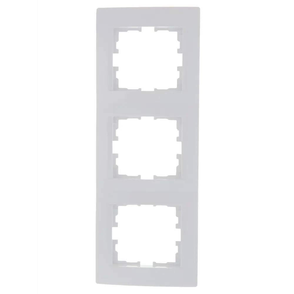 Рамка для розеток и выключателей Lezard Karina 3 поста вертикальная цвет белый STLM-2192976