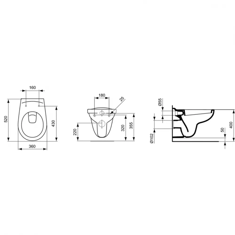 Унитаз подвесной Ideal Standard Is Eurovit безободковый с сиденьем микролифт STLM-2092637 - Вид №3