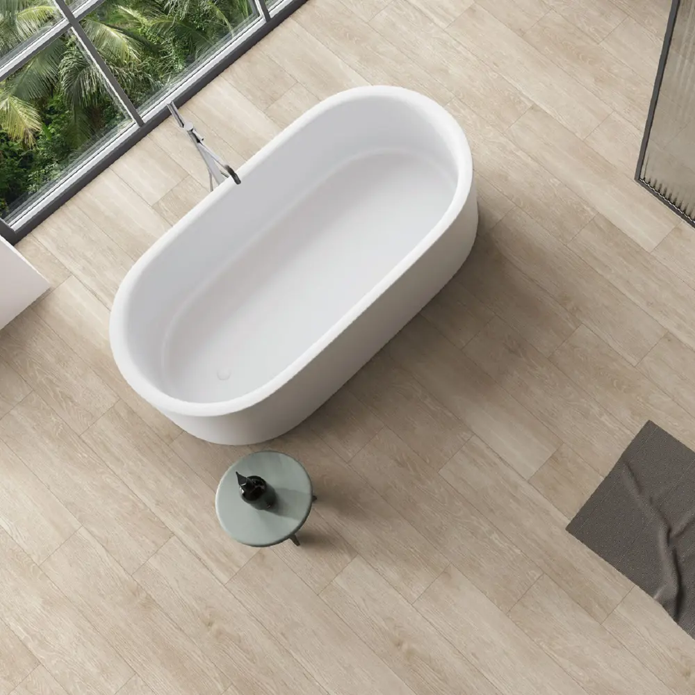 Глазурованный керамогранит Global Tile Almada_GT 19.8x80 см 1.584 м² матовый цвет бежевый 89456530 STLM-2203317