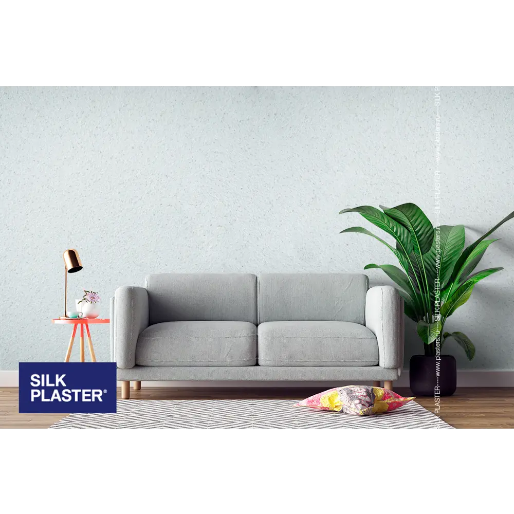 Жидкие обои Silk Plaster Absolute А102 0.87 кг цвет бело-голубой 82736057 STLM-2180683  - Вид №3