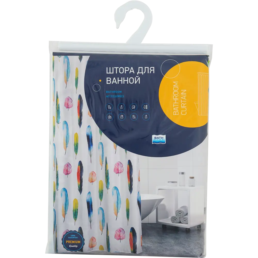 Штора для ванны Color Feather, 180х180 см, полиэстер BATH PLUS ШТОРЫ CHARME RED STLM-2082353 - Вид №5