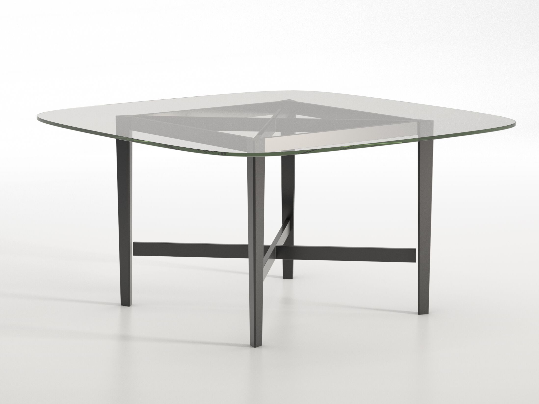 Квадратный стол с хрустальной столешницей и основанием из бука BBB Луи-Филипп ARCH-00005243 - Вид №1