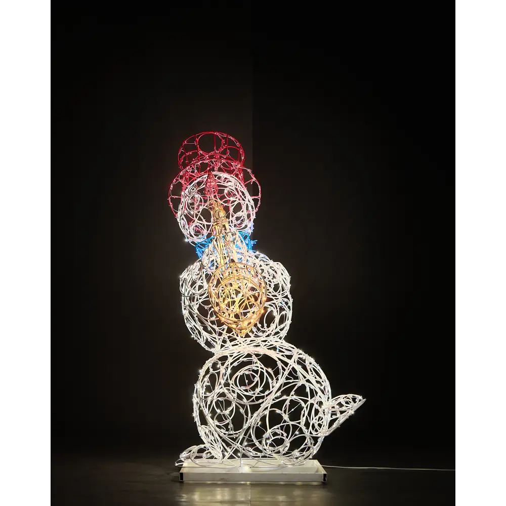 Электрическая светящиеся фигура Снеговичок музыкант 400 LED 80x180x80 см теплый белый свет 86164072 STLM-2089361 LUMINE AJUR 