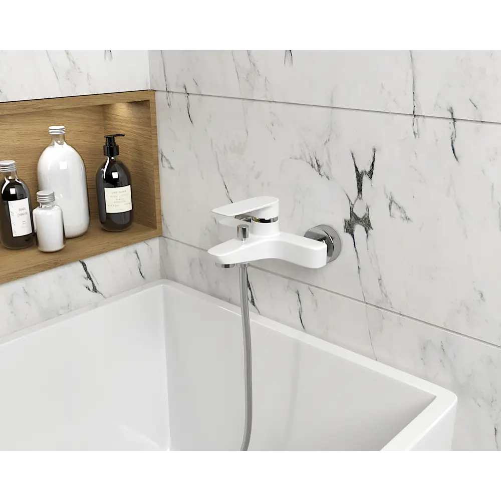 Смеситель для ванны Nove однорычажный цвет белый Paini STLM-2127963 - Вид №5