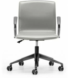 TALIN Офисное кресло в коже с 5 спицами с подлокотниками на колесиках Webtop