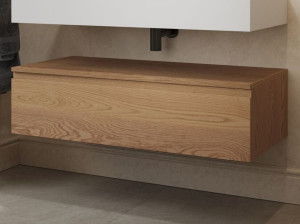 Подвесной шкаф для ванной комнаты из массива дерева с ящиками