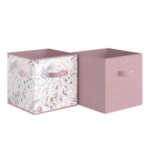 90792278 Набор коробок 2 шт Lilac 31x31x31 см 29.79 л нетканый материал цвет белый/розовый BOTANIC LILAC STLM-0384109 VALIANT