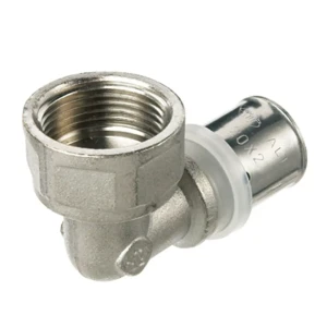 Пресс-угольник внутренняя резьба 20 мм х 3/4" никелированная латунь