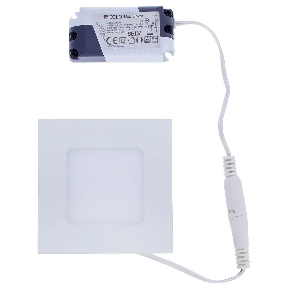 Панель светодиодная встраиваемая Fueva 3000K 85х85 мм Eglo STLM-2071706 - Вид №1