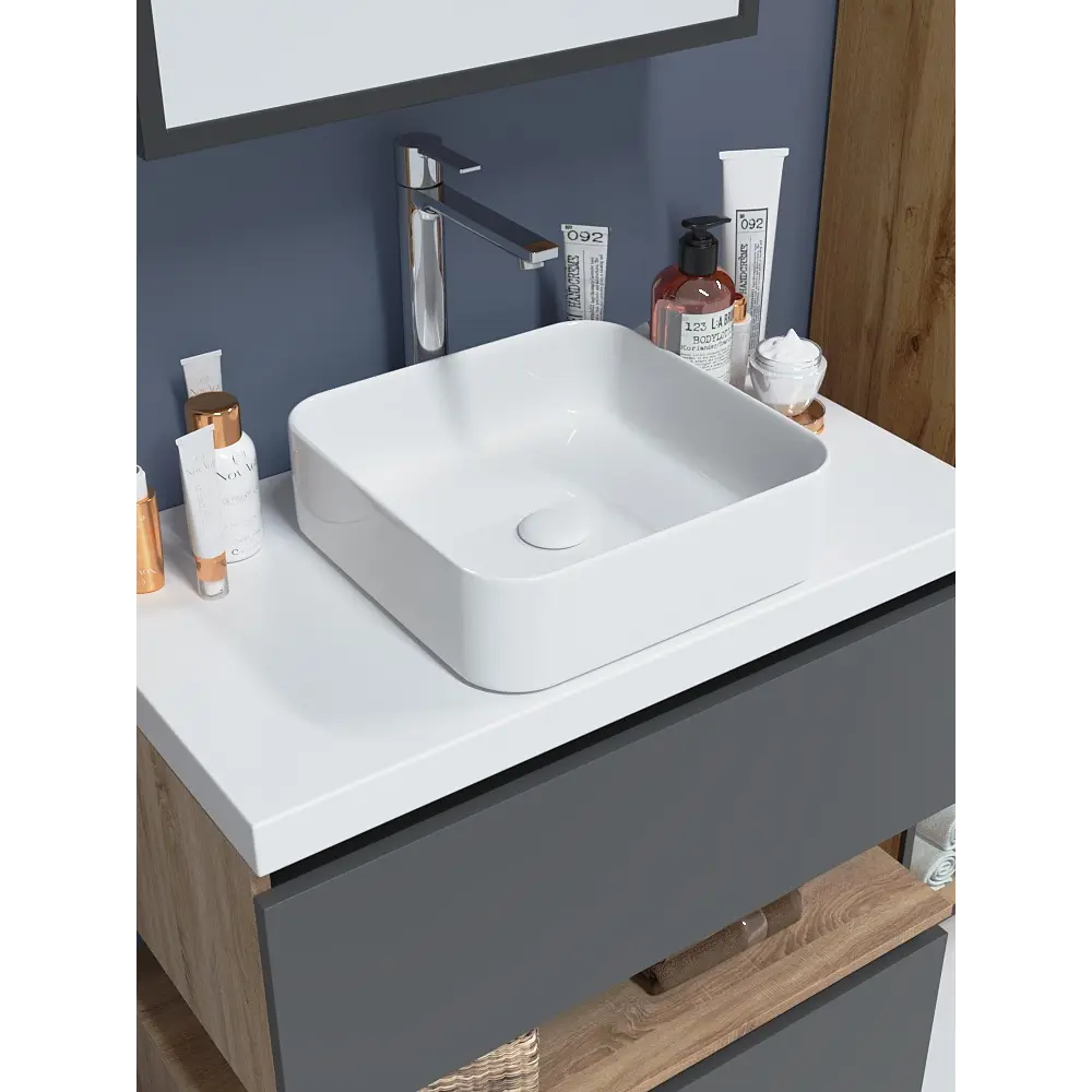 Раковина Slim Opti GL накладная на столешницу 37.5x37.5 см 89316153 STLM-2181651 Santreyd - Вид №1