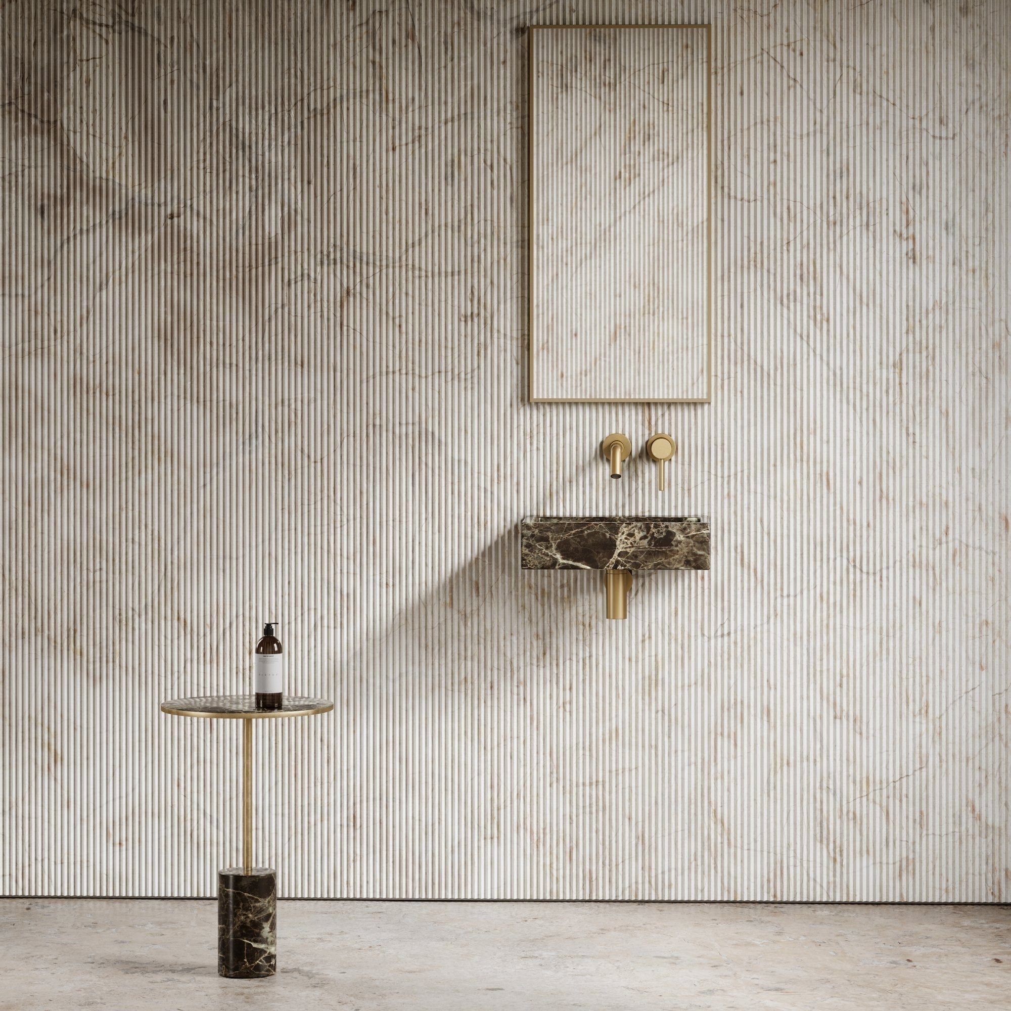 Прямоугольная подвесная раковина из темного мрамора Emperador LUSSO VIA ARCH-00052282 - Вид №2