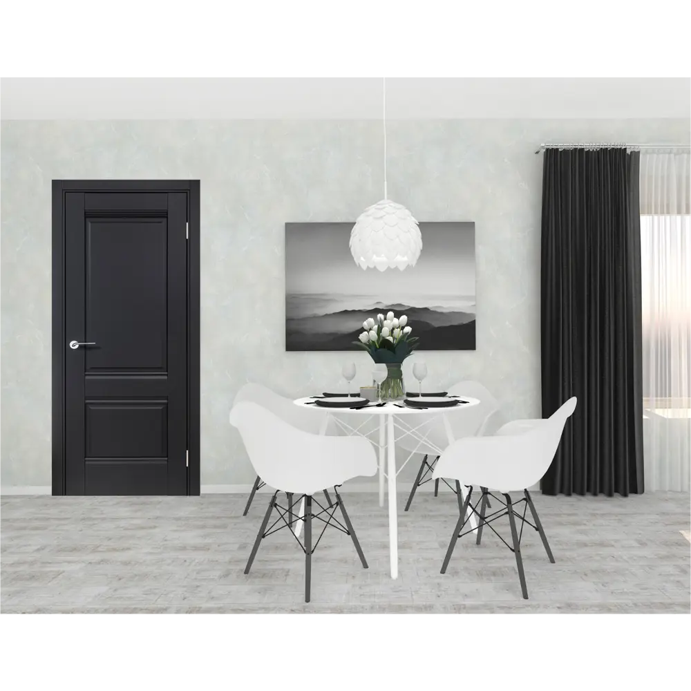 Комплект двери Классико-42 глухая 70x200 см Hardflex черный с добором 200 мм 89430431 STLM-2155737 PORTIKA  - Вид №1