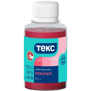 Колер паста Текс Универсал 0.1 л цвет красный