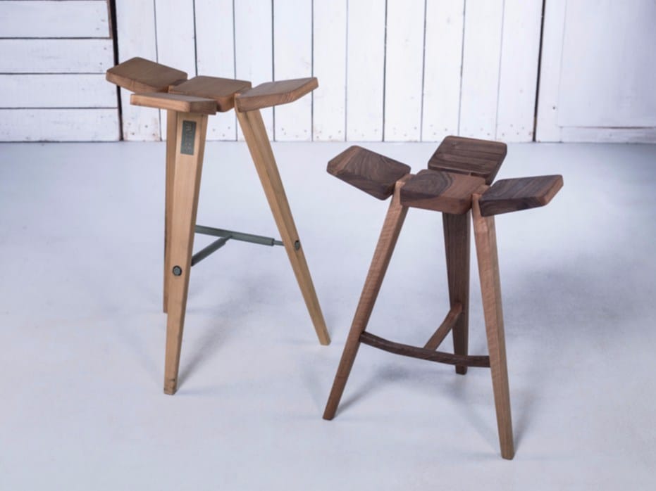 Деревянный низкий барный стул HOOKL und STOOL CLOVER ARCH-00149643 - Вид №7