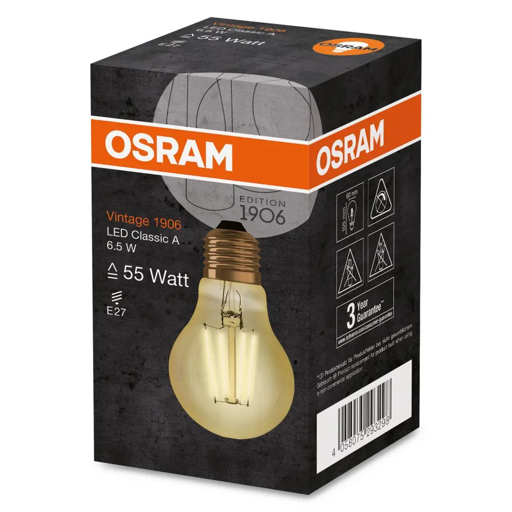 Лампа светодиодная Osram филаментная E27 220-240 В 6.5 Вт/824 груша 725 Лм STLM-2094948 - Вид №5