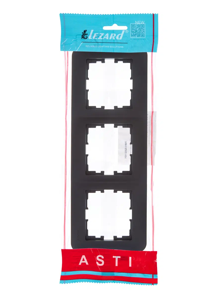ASTI Рамка 3-ая горизонтальная б/вст чёрный бархат LEZARD 7081-4200-148 - Вид №3