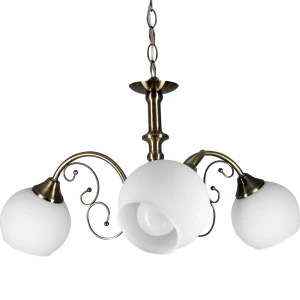 Люстра Буржуа 3xE27x60 Вт, металл/стекло, цвет бронза/белый