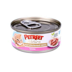 ПР0044329 Корм для кошек кусочки тунца в рыбном супе конс. 70г PETREET