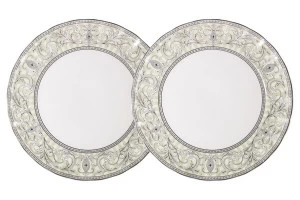 Тарелки десертные из костяного фарфора 2 шт белые "Жозефина" COLOMBO  00-3973504 Белый;серый
