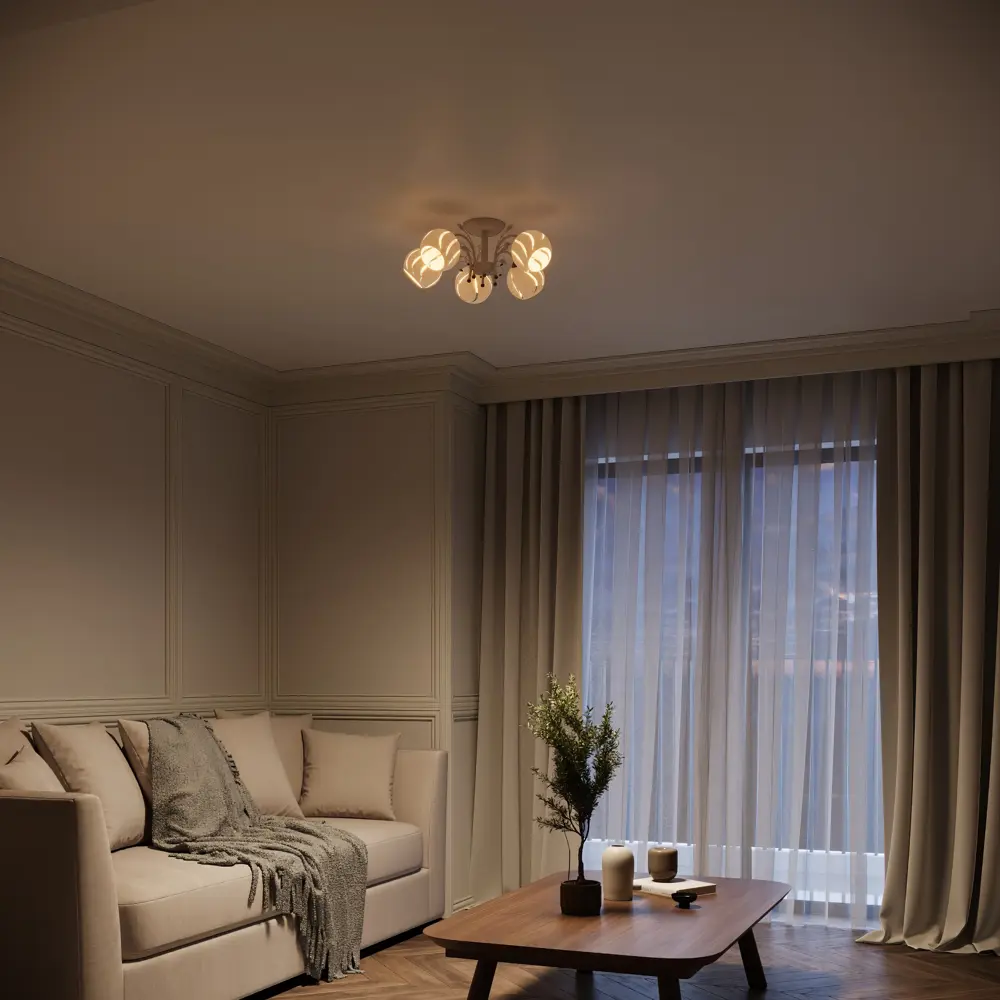 РОССВЕТ Люстра Амплуа белая 5-рожковая для гостиной и спальни 89426676 STLM-1570042 - Вид №10